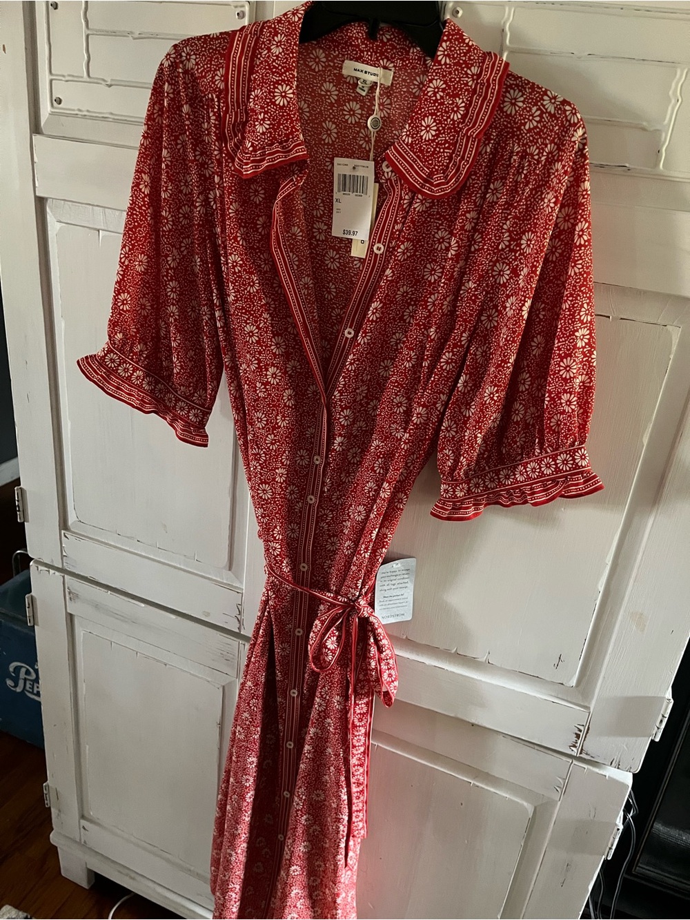 NWT Max Studio Gorgeous Red and White Floral Dress